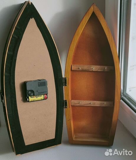 Ключница настенная с часами