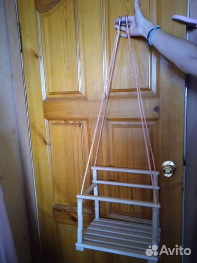 Качели детские подвесные деревянные