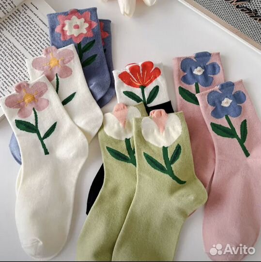 Носки женские цветочек