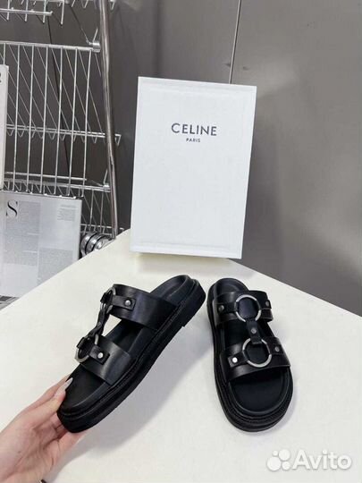 Босоножки celine, женские, черные круг