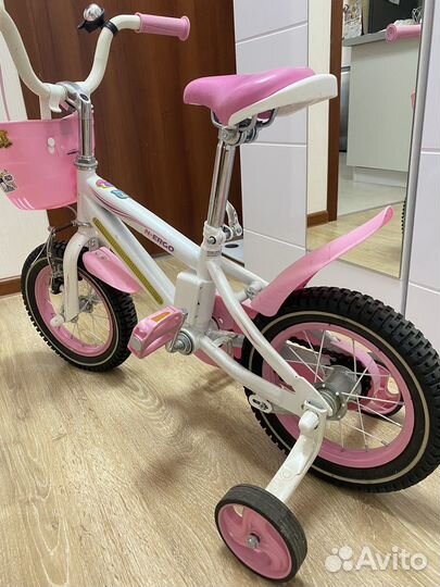 Велосипед детский 14 розовый с корзинкой