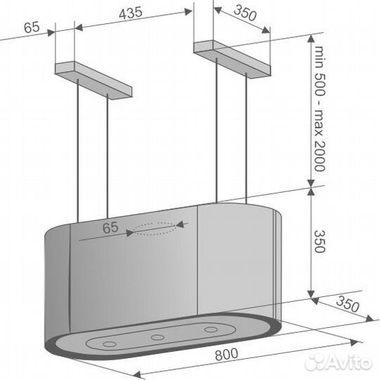 Островная вытяжка Konigin Serenity Black 80