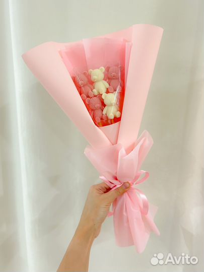 Букет Мишка шоколадное шоколадные цветы