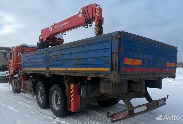 Бортовой грузовик КАМАЗ 65115 с КМУ Kanglim, 2021