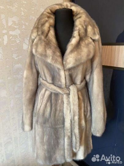Шуба норковая колотый лед б/у