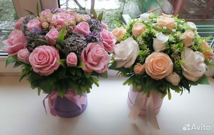 Мыльные букеты ручной работы