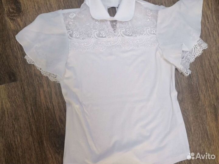 Блузка белая для девочек 146
