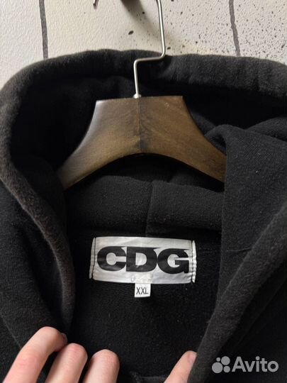 Худи comme DES garcons rare Black logo Оригинал