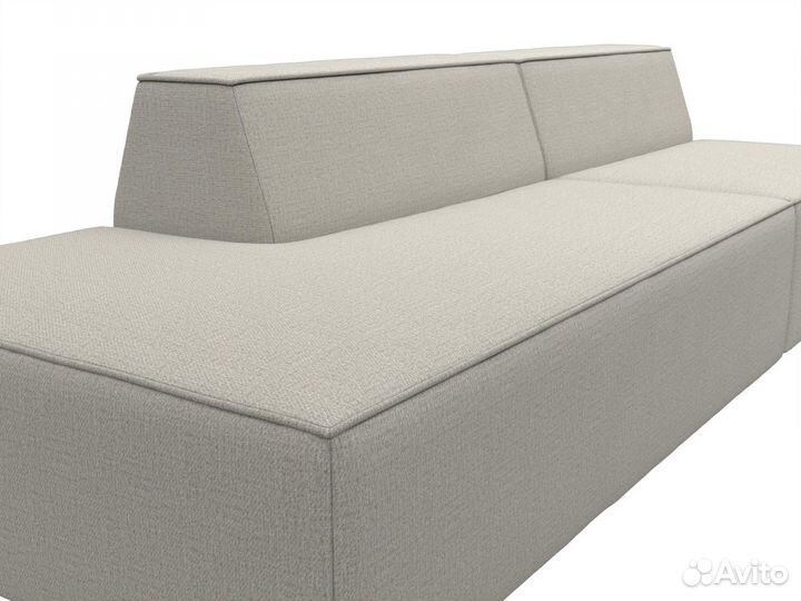 Диван прямой модульный Монс Модерн левый, рогожка, амур бежевый