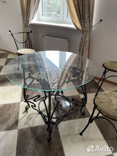 Кованная мебель гарнитур стол + 4 стула