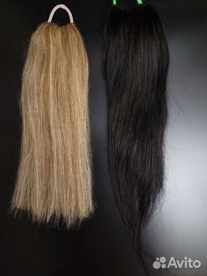 Шиньон, хвост на резинке, натуральные волосы