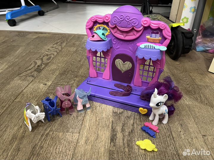 Поезд, бутик, фигурки my little pony