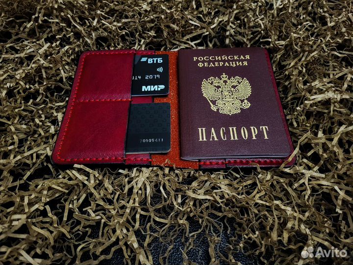 Обложка на паспорт натуральная кожа ручная работа
