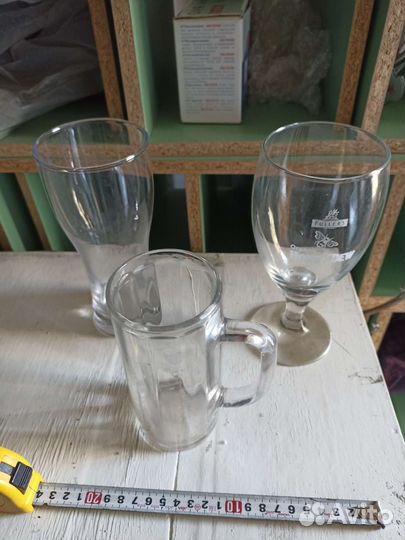 Бокалы, фужеры, рюмки, бокалы пивные