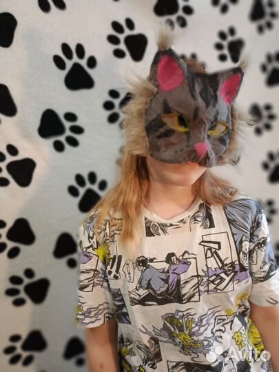 Маска для квадробики серая кошка