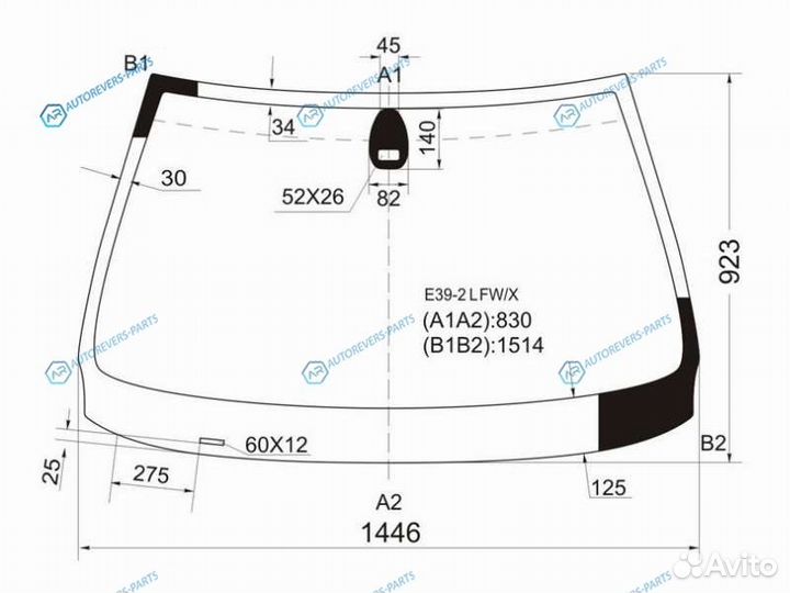 E39-2 lfwx Стекло лобовое + дд (датчик совместно)