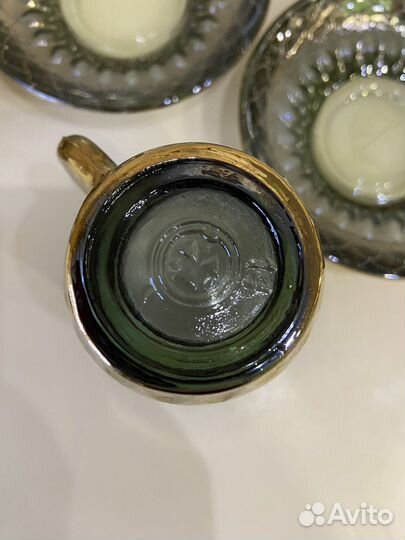 Сервиз кофейный 60-х гг ссср, золотой, уршельский