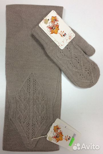 Шарф и варежки из тонкорунного мериноса