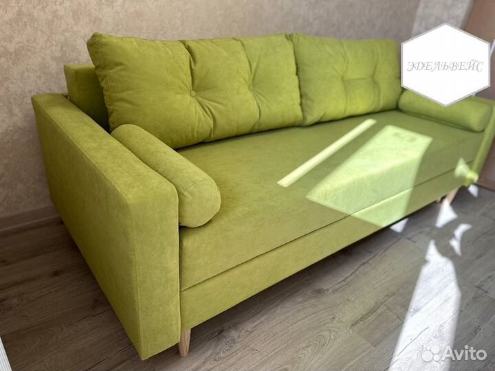 Диван Мадрид оливка на независимом пружинном блоке