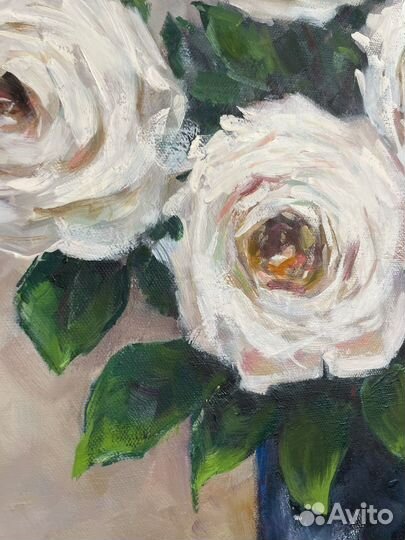 Картина маслом цветы розы