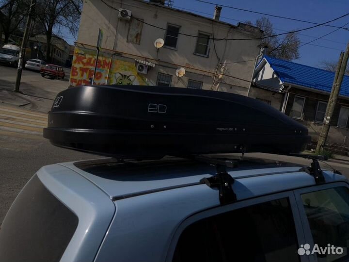 Автобокс черный карбон 390л на Альто с установкой