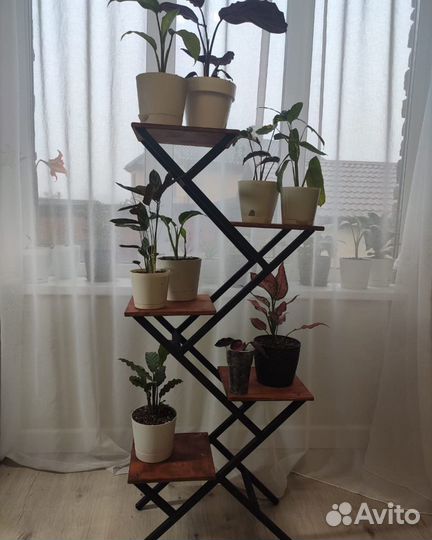 Подставка для цветов стеллаж с подсветкой