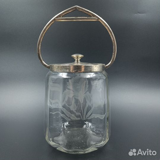 Бисквитница Ар деко Европа Серебро и Хрусталь