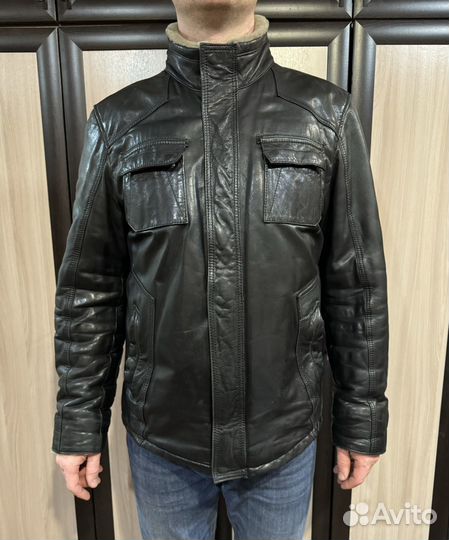 Кожаная куртка мужская 56р