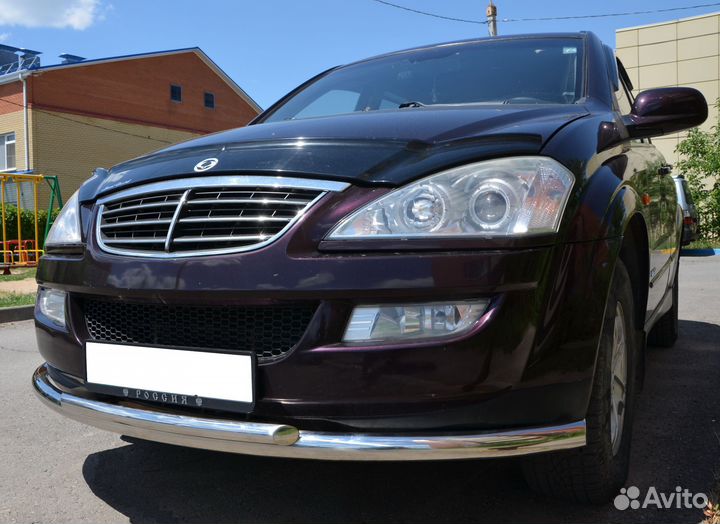 Защита переднего бампера Ssang Yong Kyron двойная