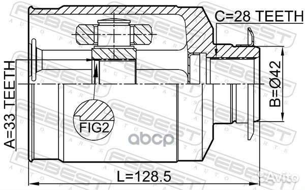 ШРУС внутренний правый 33X42X28 hyundai santa F