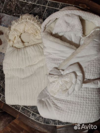 Конверт и одеяло на выписку, на овчине