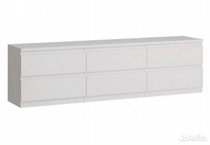 Тумба под тв 6 ящиков белая новая