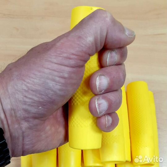 Ручка хват на турник жёлтая грипса резиновая пара