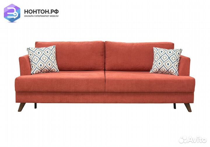 Диван тик-так Дамаск коралловый / геометрия