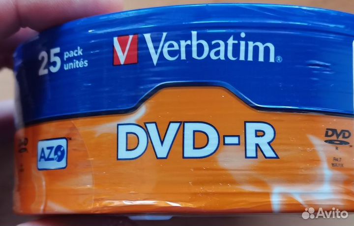 Диски DVD-R Verbatim, 25 шт/уп и 10 шт/уп