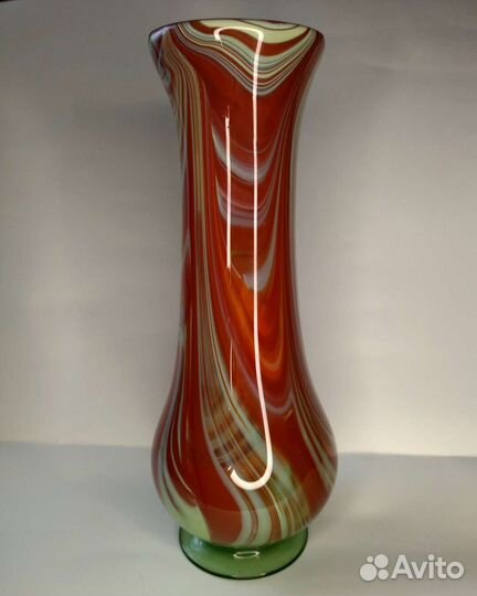 Старинная Ваза цветное стекло