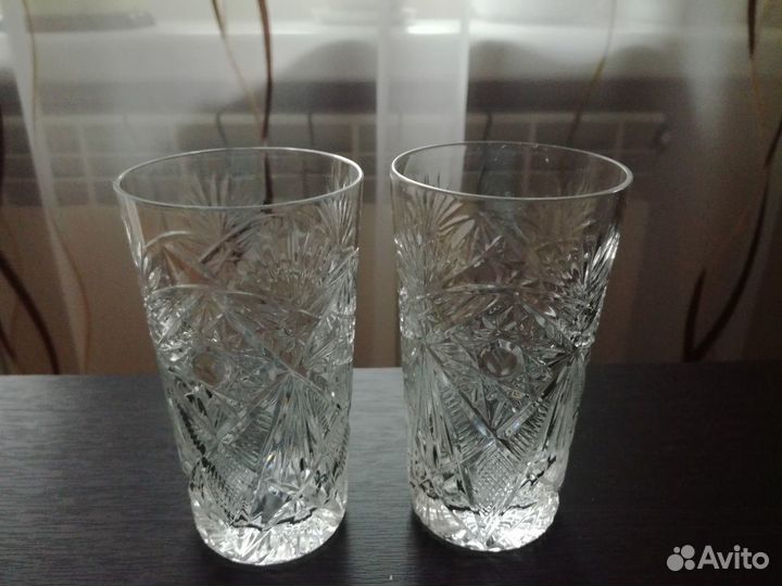 Хрустальные стаканы-180мл, высота - 12см., диам.-7