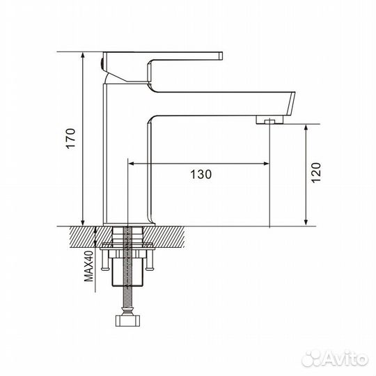 Смеситель Rose черный R1801H-1