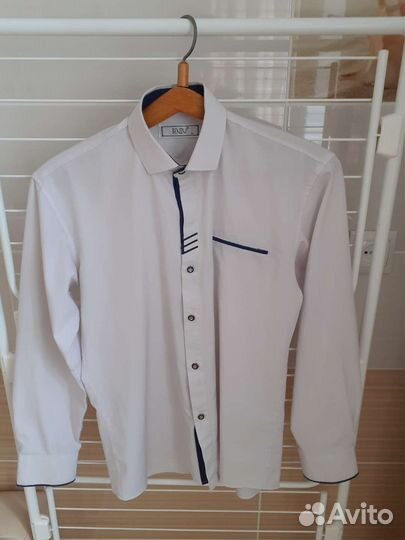 Рубашка белая школьная для мальчика 152 размер