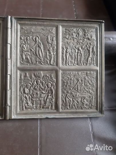 Икона складень старинная