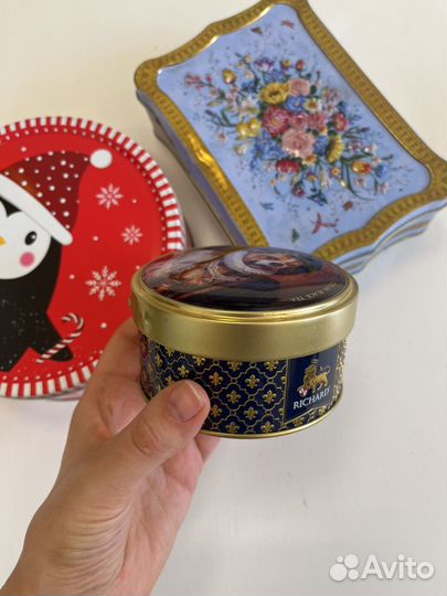 Жестяная коробка красивая 3 штуки