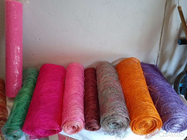 Сизаль для упаковки цветов, рукоделия (соломка)