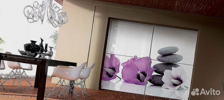 Фотопечать на стекле цветника для кладбища