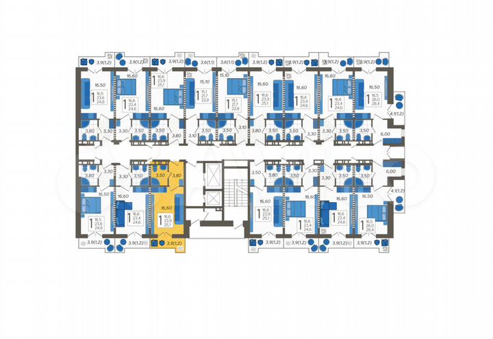 Апартаменты-студия, 25,1 м², 12/12 эт.