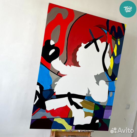 Поп арт картина на медном холсте маслом купить