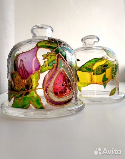 Лимонница стеклянная. Ручная роспись