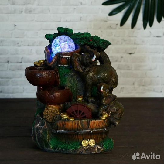 Фонтан 'Довольный слон' 19х27 см (с подсветкой)