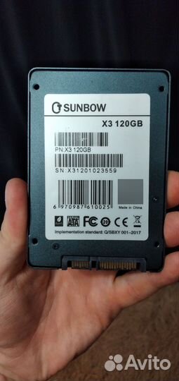 Ssd 120gb sunbow почти новый