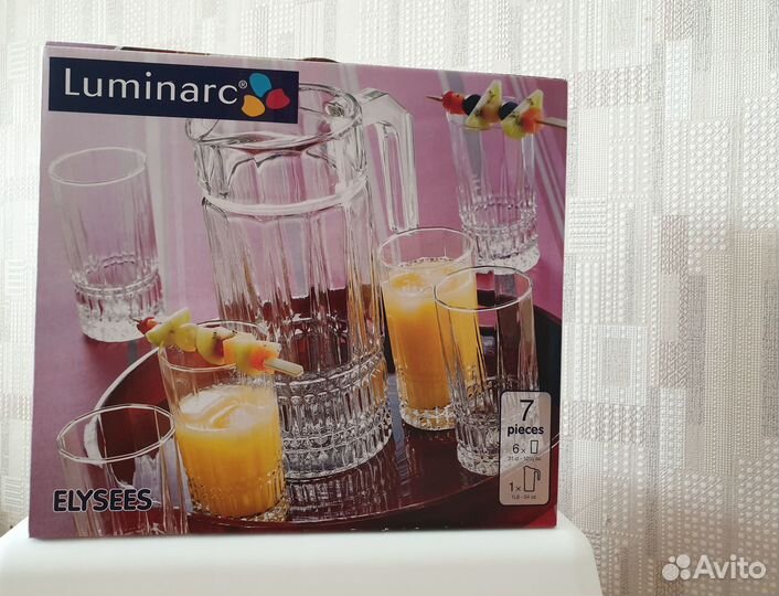 Кувшин и стаканы Luminarc, новый набор Elisees