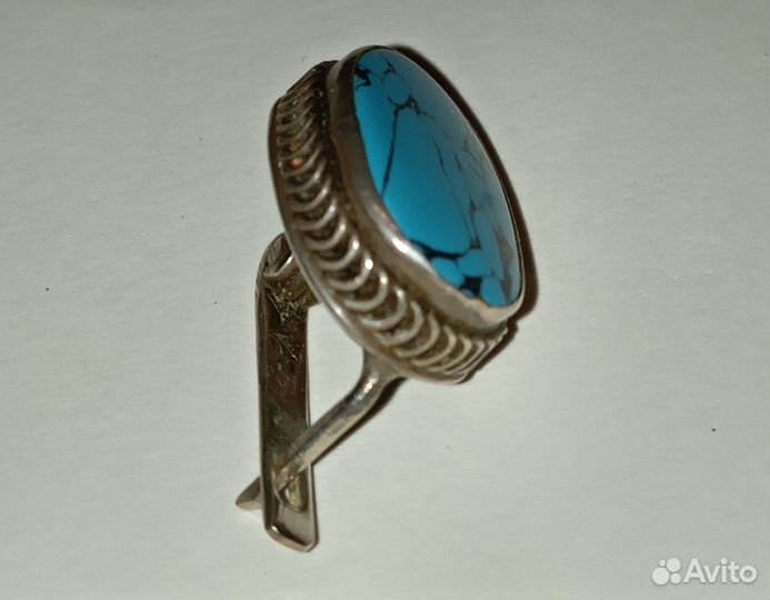 Серьга, серебро 925 пробы, натуральная бирюза